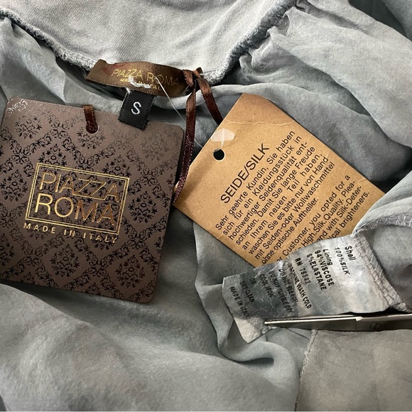 🆕 Piazza Roma 100% Silk Sheer Designer Sequin Fairycore Whimsical Size Small - Picture 7 of 7